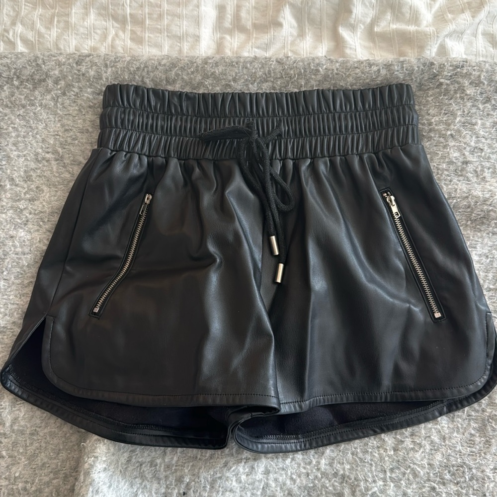12th tribe small leather shorts